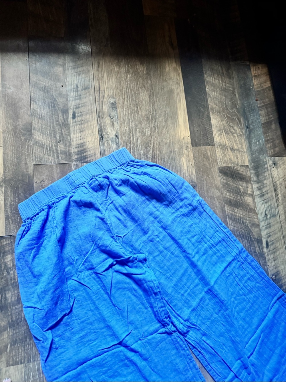 Pact 100% Organic Cotton Sky Blue Elastic Waist Gauze Pants - Picture 7 of 8